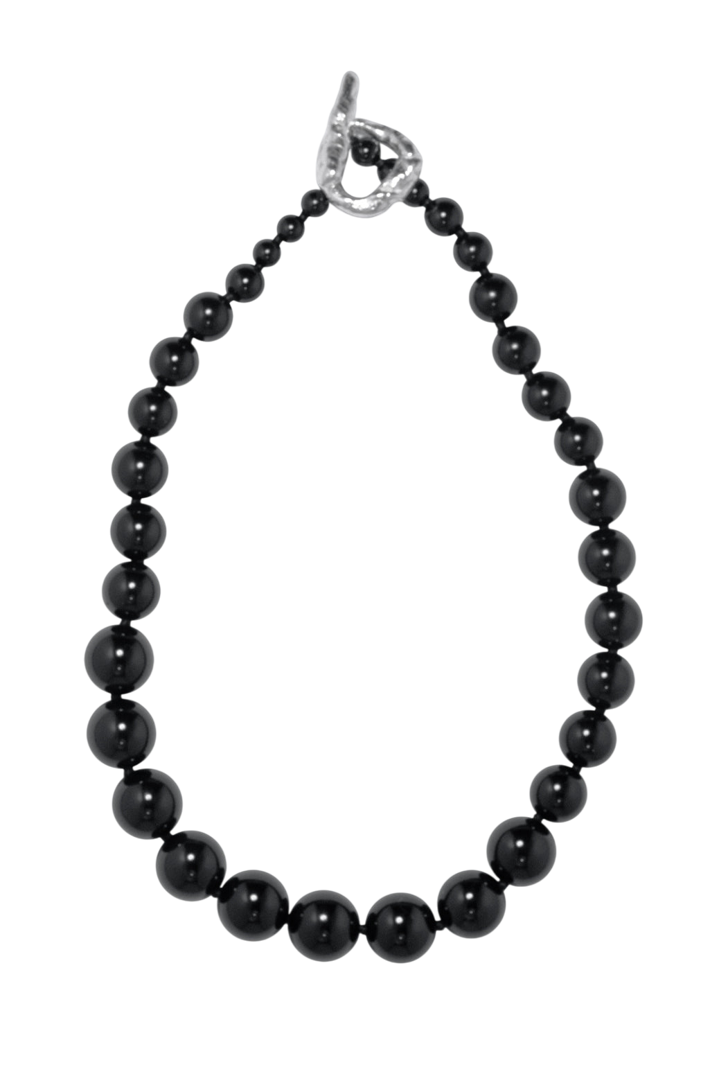 H67 - black onyx and recycled silver necklace